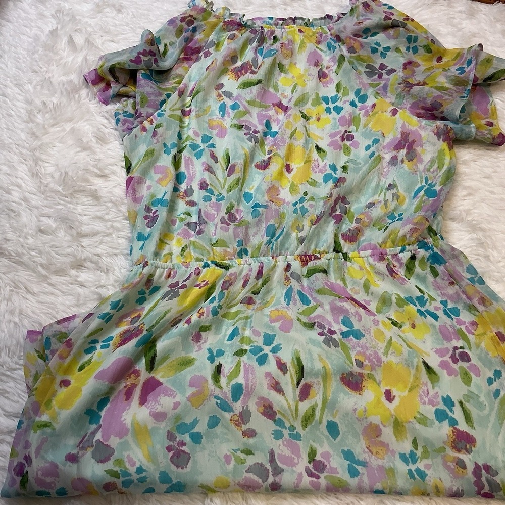 Lauren Conrad Mini Lightweight Short Sleeve Size Lg Women's Ruffle NWT Dress - Picture 8 of 9